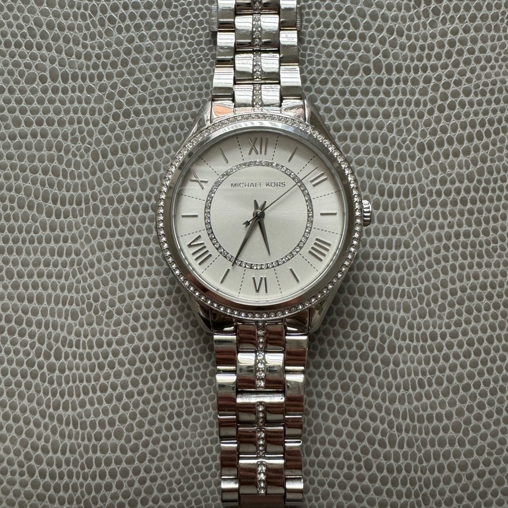 Michael Kors Stainless Steel Pavé Watch